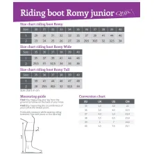 Bota de montar junior, caña alta, piel negra, ROMY