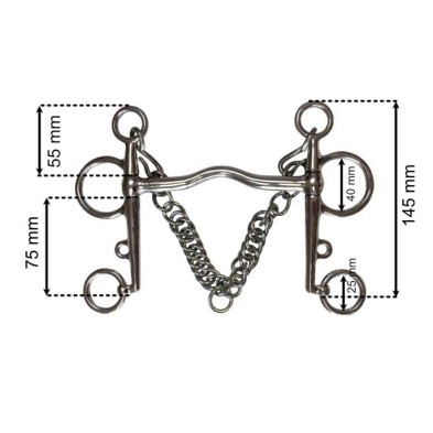 Bocado Pelham con puente suave 14.5