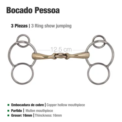 Bocado Pessoa 3 piezas cobre, 12,5