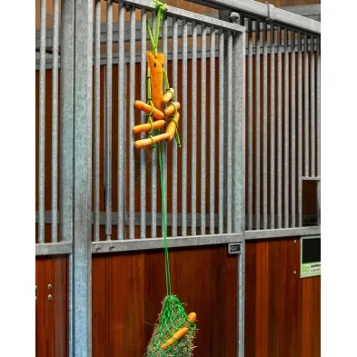 Juguete para caballo, zanahoria con red