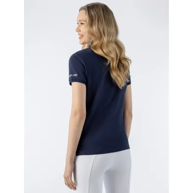 Polo azul manga corta mujer, Equiline