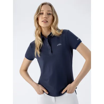 Polo azul manga corta mujer, Equiline