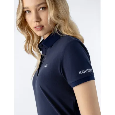 Polo azul manga corta mujer, Equiline